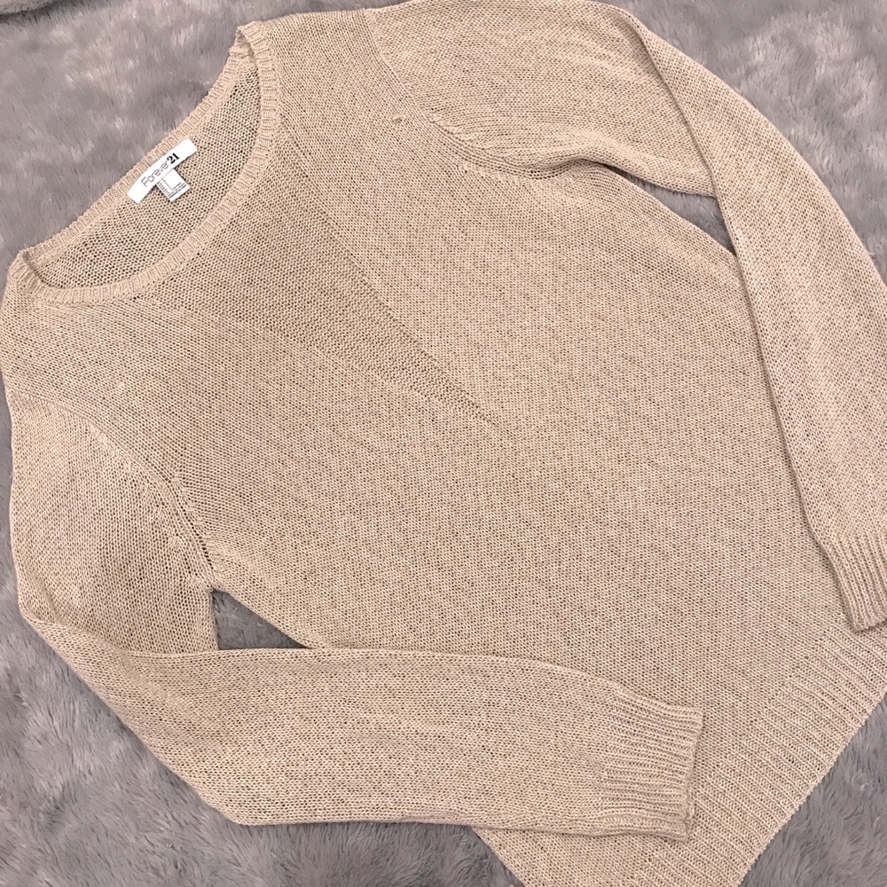 Forever 21 Long Tan Knitted Sweater
